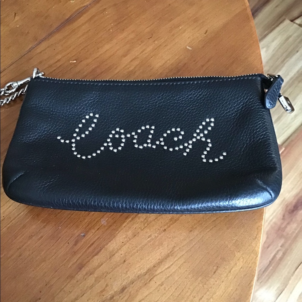 Coach black wristlet.